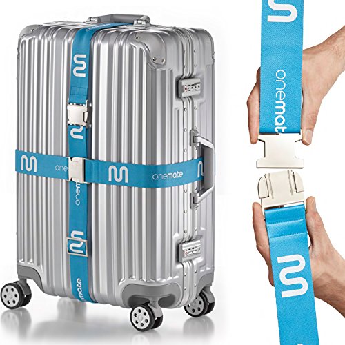 OneMate Koffergurt-Set mit Metallschnalle (2) – Robuster Gepäckgurt für sichere Reisen | Gratis Samtbeutel & Garantie