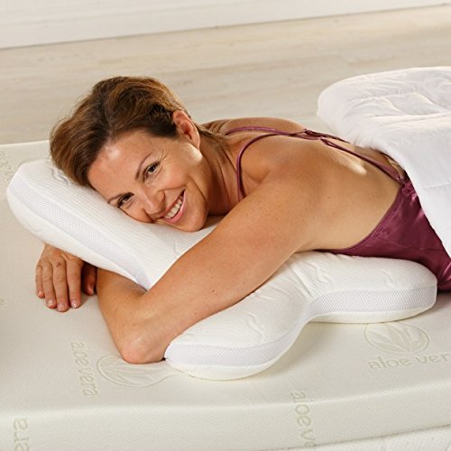 Visko-Schmetterlings-Kissen, Bauchschläferkissen, Seitenschläferkissen, Baumwolle/Mikrofaser, weiß