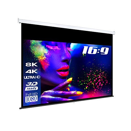 eSmart Germany MIROLO | Rolloleinwand | 332 x 187 cm (150') 16:9 | Vollmaskierung | Heimkino Beamer Projektionsleinwand Rollo Leinwand LCD LED