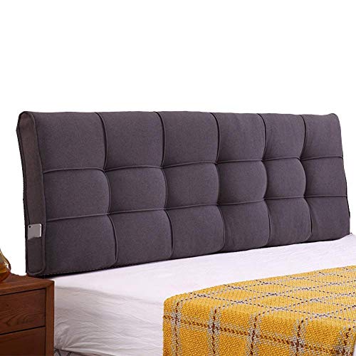 PENGFEI Bett Kopfteil Kissen Rückenlehne Wandkissen Taille Gepolstert Klettverschluss, Waschbar, 3 Farben, 8 Größen (Color : Dark Gray, Size : 90CM)