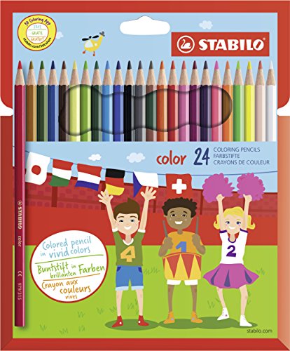 Buntstift - STABILO color - 24er Pack - mit 24 verschiedenen Farben inklusive 4 Neonfarben