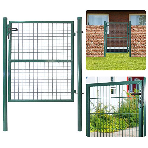 MCTECH Gartentür Gartentor Doppeltor Hoftor Zauntür Gartenpforte Inkl. Schloss 100 x100 cm Garten Einzeltor Wellengitter Flügeltore