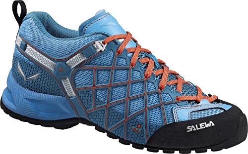 Salewa WILDFIRE VENT - ZUSTIEGS-BERGSCHUH DAMEN, Damen Trekking- & Wanderhalbschuhe, Blau (River Blue/Clementine 0336), 41 EU (7.5 Damen UK)