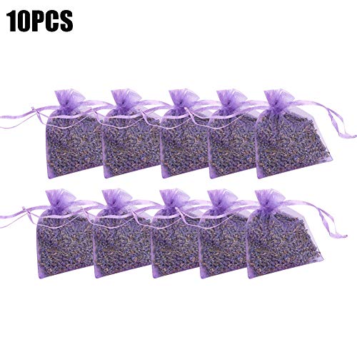 Opfury 10 x Lavendelsäckchen mit Bio Lavendelblüten, zum Mottenschutz gegen Motten im Kleiderschrank für Duftsäckchen zum Entspannen und Schlafen, Home Duft Schubladen und Kommoden