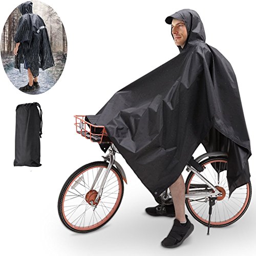 TBoonor Handschlaufen Fahrrad Poncho Premium Regenponcho mit Verstellbarer Kapuze reißfestes und Wasserdichtes Regenjacke Regenponcho Fahrrad Raincoat Regencape Regen Poncho Damen Herren