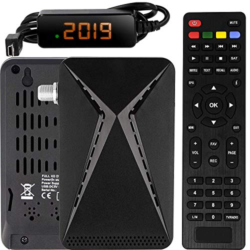 Echosat OM-26100 Mini Sat Receiver -DVB S/S2 Satelliten Receiver Full HD 1080 P HDMI 2 x USB 2.0 HDTV [Digital Satelliten Receiver] 🛰️{Astra Hotbird Türksat }🛰️-Schwarz