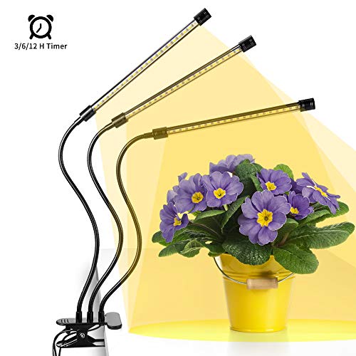 Anten Pflanzenlampe 30W dimmbar Led Grow Light Vollspektrums Pflanzen Licht Lampe Pflanzenlicht Pflanzenleuchte,3 Modus, 6 Lichtstärken, mit Klemme für Garten Zimmerpflanzen