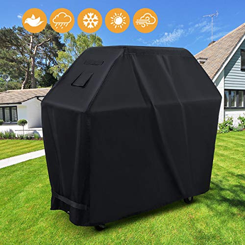 Homemaxs Grill Abdeckhaube (147x61x122cm), Wasserdicht Grillabdeckung, 600D Doppelschichtmaterial Bilaterale Feste Schnalle, BBQ Cover Schutzhuelle Haube - Für Weber, Holland, Char Broil