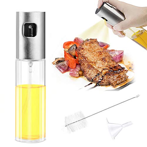 Mture Ölsprüher Flasche, Oil Sprayer Glas Öl Essig Spender Flasche Küche Werkzeug, Öl Sprüher für Kochen, BBQ, Grillen, Pasta, Salate, Backen und Braten (100ml)