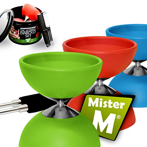 Diabolo + Alu Stäbe + GRATIS Online Video in einer Geschenk-Dose - 'Das Ulitmative Diabolo Set' (Grün)