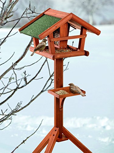 BUSDUGA - Vogelhaus / Futterhaus aus Holz mit Futtersilo 121 x 45 x 30cm , sehr leichter Aufbau