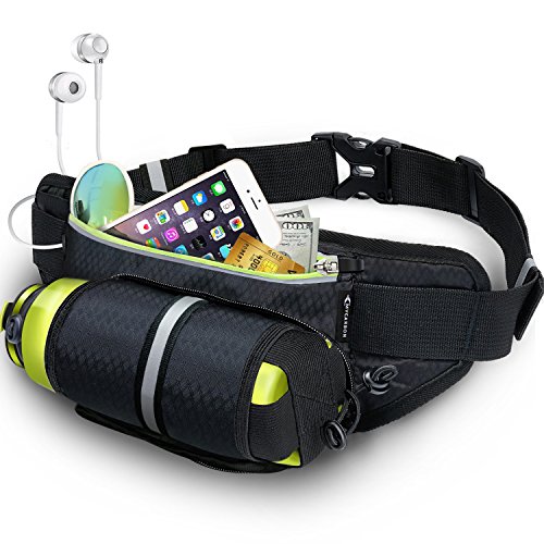 Bauchtasche Gürteltasche für Trinkflasche Wasserdicht Verschließbares Flaschefach für Handy 6,6 Zoll Iphone6/6Plus/7/7Plus | Joggen Fahrradfahren Reise Laufen | Trinkgürtel Hüfttasche Damen Herren
