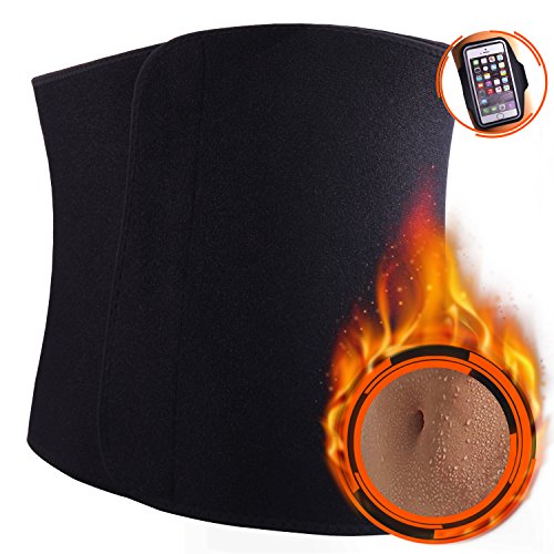 Fitnessgürtel, Schwitzgürtel zur Fettverbrennung, Verstellbarer Neopren Sauna Bauchweggürtel, Gewichthebergürtel Schweiß Ab Gürtel Taillen, Trimmer Slimmerbelt Wrap für Sport, Damen und Herren (schwarz) (Fitnessgürtel2)