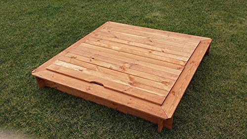 Best of Jam Sandkasten mit Deckel 140x140 cm inkl. Folie gegen Unkraut