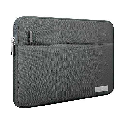 MoKo Kompatibel mit 9-11 Inch Sleeve Tasche, Schutzhülle mit Reißverschluss und 2 Tasche aus Polyesterfaser für iPad Pro 11, iPad 10.2 2019, iPad Air 3 10.5', iPad Pro 10.5, iPad 9.7 - Dunkel Grau