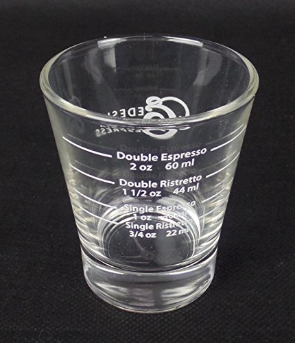 EDESIA ESPRESS - Espressoglas mit weißer Skala zum Abmessen von Kaffee- & Espressospezialitäten - 85 ml