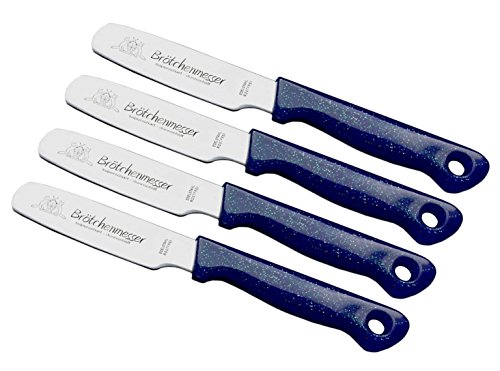 4er Set Brötchenmesser Buttermesser Fuchs Brotzeitmesser Frühstücksmesser Messer Tafelmesser rostfrei gezahnt