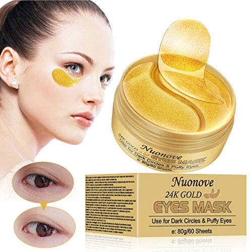 Augenpads, Eye Mask, Collagen Augenpads, 24k Gold Kollagen Augenmaske, Hydra-Gel Hauttherapie Eye Pads, Anti-age Eye Maske, Augenmasken Gegen Augenringe, Eye Hyaluron Patches, 60 Sheets