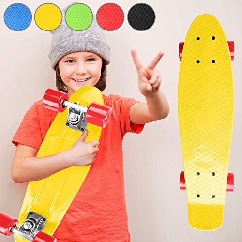 Physionics Skateboard - 22' (57cm), Kugellager: ABEC 5, Farbwahl - Retro-Board, Mini Cruiser, Cruiser Board, Komplettboard