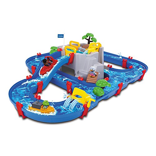 Aquaplay 8700001542 - Wasserbahn Set 'Bergsee', 42-teilig