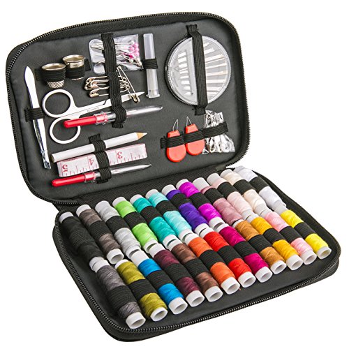 Häkelhaken, Luxebell 92 Nähkit Nähkoffer Zubehör Komplettes, professionelles, tragbares Nähset Inklusive Reisetasche für Haushalt Werkzeug mit tragbaren Tasche, Schwarz