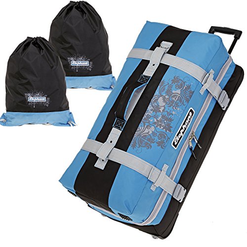 ELEPHANT TROLLEY 80 cm XXL Reisetrolley Rolltasche Trolly Koffer 120 Liter / Schwarz-Grau
