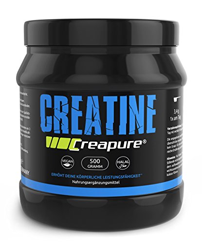 Gym-Nutrition CREAPURE CREATINE Monohydrat Pulver Für Bodybuilder Und Sportler I höchsten deutschen Standards I 500g I Vegan & Halal I 99,99 % Reinheit von Gym Nutrition I Made in Germany