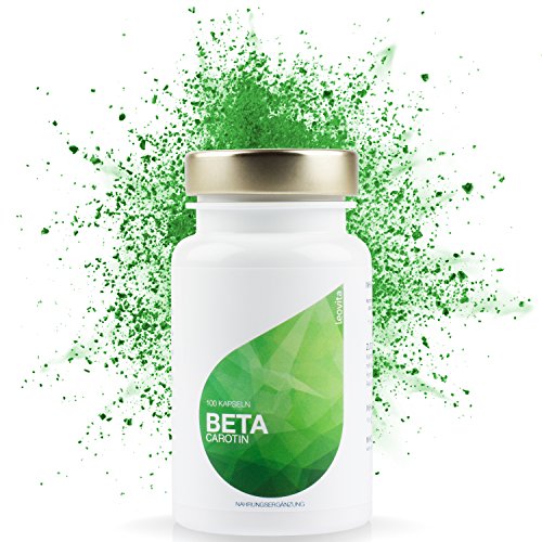 LEOVita Beta Carotin • Bräunungskapseln • für einen gesunden Teint • Carotin Kapseln hochdosiert • 100 Kapseln • 100% Vegan • hergestellt in Deutschland • 100% Zufriedenheitsgarantie