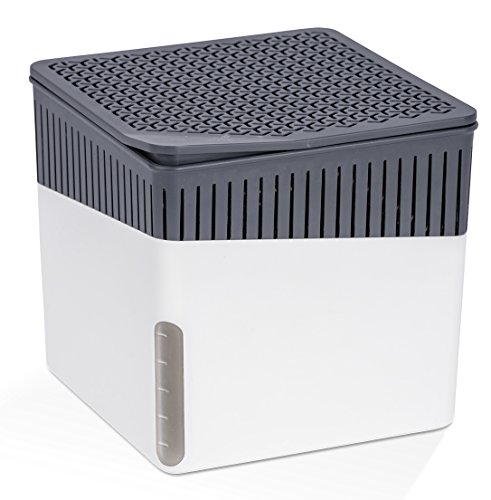 Wenko 50220100 Design Raumentfeuchter Cube 1000 g Luftentfeuchter, Fassungsvermögen 1.6 L, Ø 16.5 x 15.7 cm, weiß