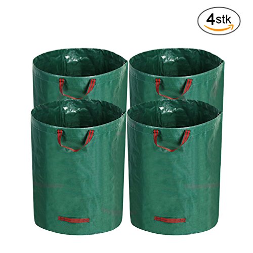 AllRight Gartensack 4 x 272 Liter Gartenabfallsäcke Laubsäcke Polypropylen-Gewebe (PP) Selbststehende und faltbare Laubsäcke (4*272 Liter)