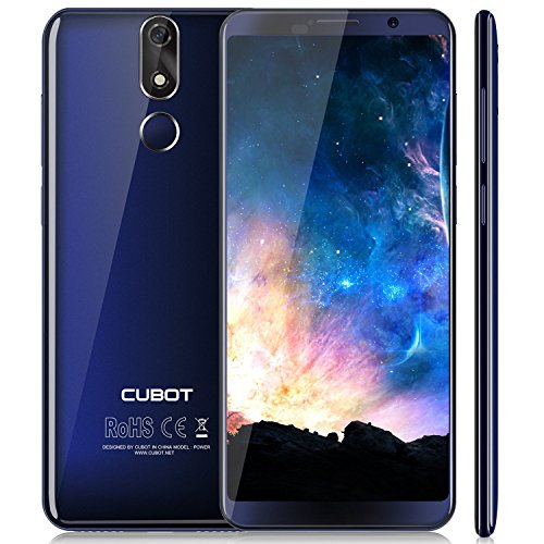 Cubot Power (2018) Android 8.1 4G-LTE Dual Sim Smartphone ohne Vertrag, 5.99 Zoll (18:9) IPS FHD+ Touch Display mit 6000 mAh Akku, 6GB Ram+128GB interner Speicher, 20MP Hauptkamera / 13MP Frontkamera, Octa-Core Prozessor, 2.5GHz 64-bit MT6763T, 0.1s Fingerprint Sensor, Benachrichtigungs-LED (Blau), 2.5D gebogener Bildschirm, nutzbares GPS, Blau