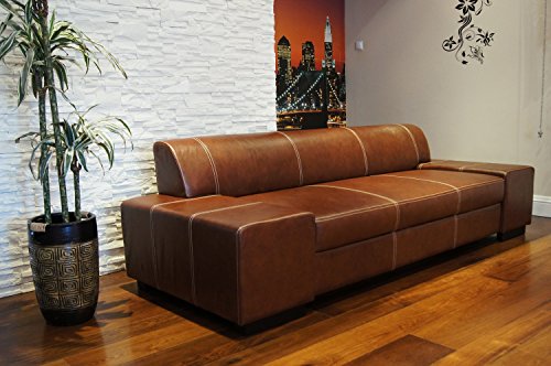 Super Lange Echtleder 3 Sitzer Sofa 'London' Breite 238cm Ledersofa Echt Leder Couch große Farbauswahl !!!
