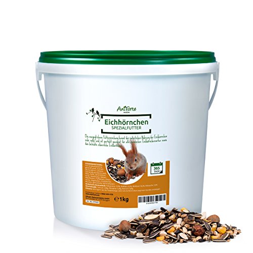 AniForte Wildlife Premium Eichhörnchenfutter 1 kg für Eichhörnchen und Streifenhörnchen- versch. Größen- Naturprodukt für Eichhörnchen