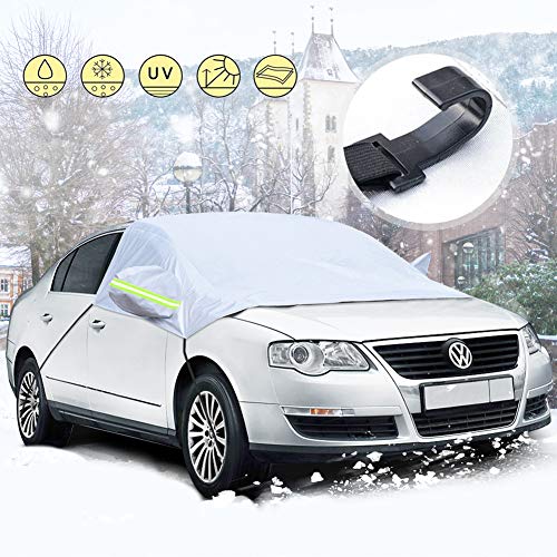iKALULA Frontscheibe Abdeckung, Auto Scheibenabdeckung Winterschutz Faltbare Abnehmbare Windschutzscheiben Autoabdeckung Winterabdeckung Eisschutzfolie für gegen Schnee Frost und Sonne, 130*220cm