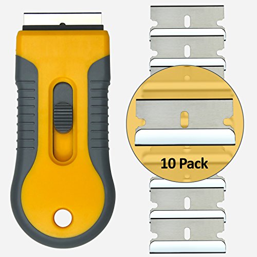 Nestor&Gamble | Ceranfeldschaber +11 Klingen und extra Schutzfunktion -  Kochfeldschaber für ein strahlendes Ceranfeld -  Reinigt sicher & leicht Cerankochfeld & Co.