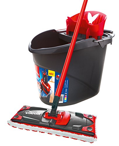 Vileda UltraMat 2 in 1 Komplett-Set, Bodenwischer und Eimer mit PowerPresse