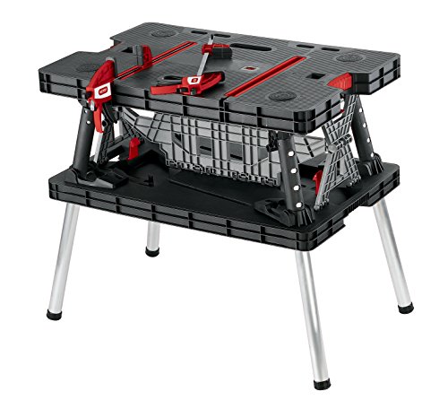 Keter 17182239  Werkzeugbank Master Pro Serie Folding Work Table,  Kunststoff, schwarz / gelb