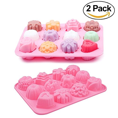 2x Silikon-Blumen-Backform für Kuchen, Brot, 12 Stück