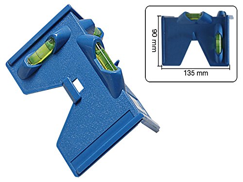 Winkelwasserwaage 135 mm mit drei Libellen und 4 Magnetstreifen