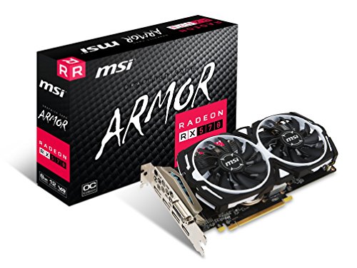 MSI V341-236R 'Radeon RX 570 ARMOR 8G OC' Grafikkarte schwarz/rot