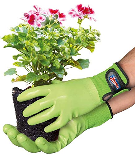 Spontex Garden - Vielseitiger Gartenhandschuh für feuchte Gartenarbeiten, verstellbares Bündchen - 1 Paar, Gr. S