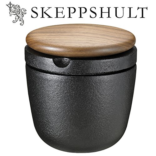 Skeppshult Swing Pfeffermühle und Kräutermühle aus Gusseisen inkl. Bähr Tigerpfeffer, Deckel Walnuss