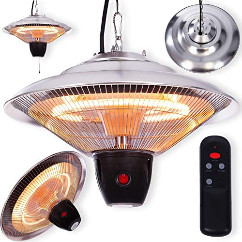 KESSER Deckenheizstrahler  Heizpilz  Heizstrahler  Terrassenstrahler | Infrarot | Decke | Heizgerät| Infrarotstrahler | Wärmestrahler | Terrasse | Quarzstrahler | Leistung: 1500W mit Fernbedienung