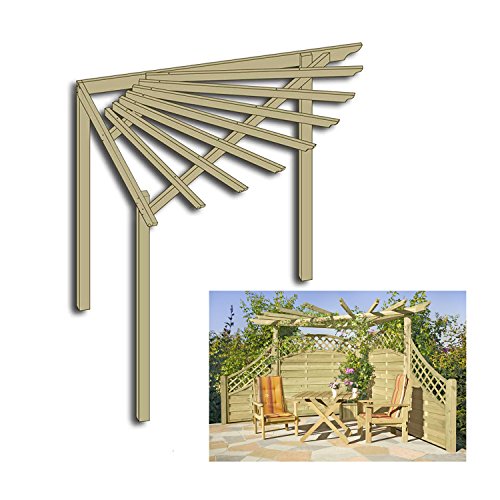 Eckpergola 240 x 240 x 220 cm Pergola aus Holz für Terrasse Gartenecke von Gartenpirat
