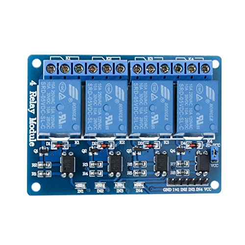 Elegoo 4 Kanal DC 5V Relaismodul mit Optokoppler für Arduino UNO R3 MEGA 2560 1280 DSP ARM PIC AVR STM32 Raspberry Pi