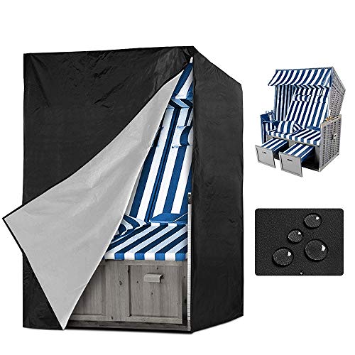 Nasharia Strandkorb Schutzhülle Strandkorbabdeckung Wasserdichte Strandkorbhülle Schutzhülle mit Tragebeutel für Strandkorb Strandkorbhaube (135x105x175/140cm)