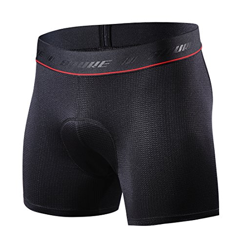 XGC Herren Radunterhose Radsportshorts Fahrradhosen mit Elastische Atmungsaktive 3D Gel Sitzpolster mit Einer Hohen Dichte (Black, L)