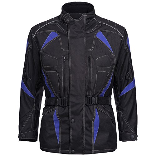 Limitless Motorradjacke Cordura Textil Roller Quad Biker Touring Schwarz Blau Gr. M L XL XXL 3XL 4XL Neu (L)
