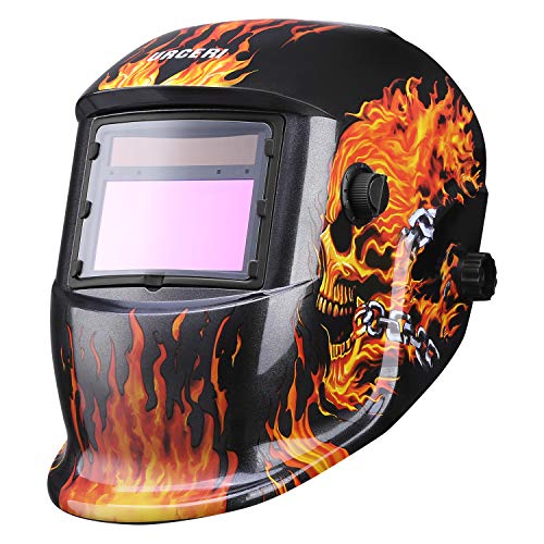Schweißhelm, URCERI Automatik Schweißhelme mit 4 Sensoren, Solar Schweißmaske bedrucktes Schweißschirm (Variable Abdunklung 4/5-9/9-13) großes sichtfeld für alle Schweißanwendungen MIG/MMG/TIG