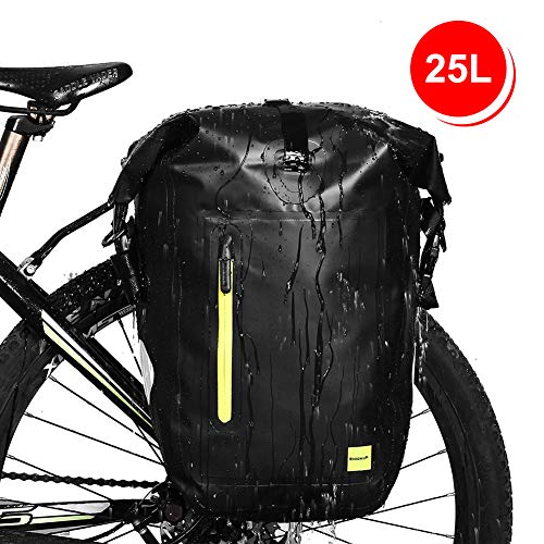 WATERFLY 25L Fahrradtasche Gepäckträger Tasche wasserdichte Gepäckträgertasche Fahrrad Hinterradtasche Schwarz